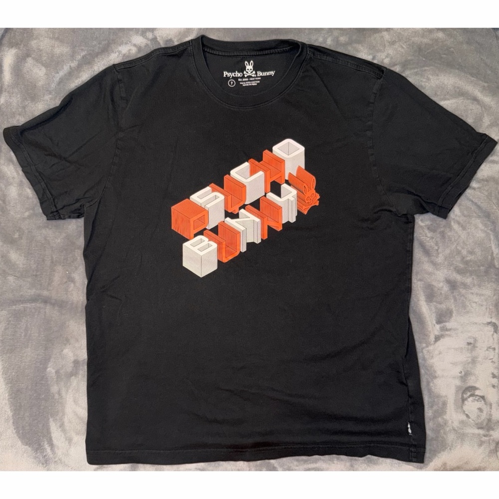 Psycho Bunny Graphic Tee with 3D Logo Print